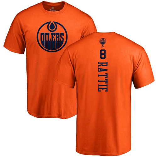 NHL Adidas Edmonton Oilers #8 Ty Rattie Orange One Color Backer T-Shirt