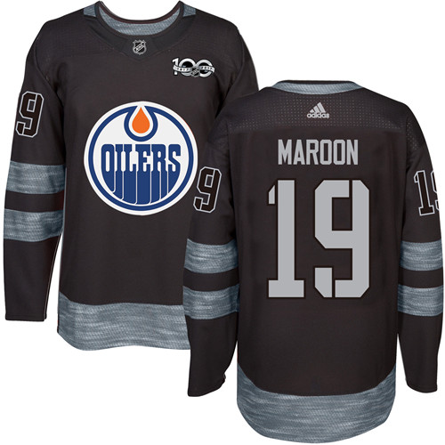 Men's Adidas Edmonton Oilers #19 Patrick Maroon Premier Black 1917-2017 100th Anniversary NHL Jersey