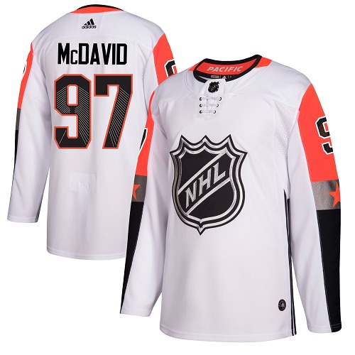 Men's Adidas Edmonton Oilers #97 Connor McDavid Authentic White 2018 All-Star Pacific Division NHL Jersey