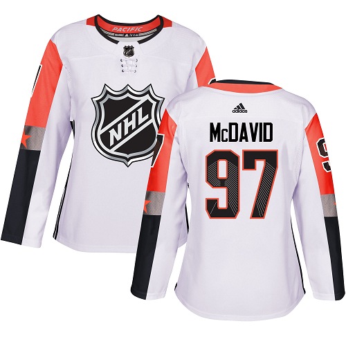 Women's Adidas Edmonton Oilers #97 Connor McDavid Authentic White 2018 All-Star Pacific Division NHL Jersey