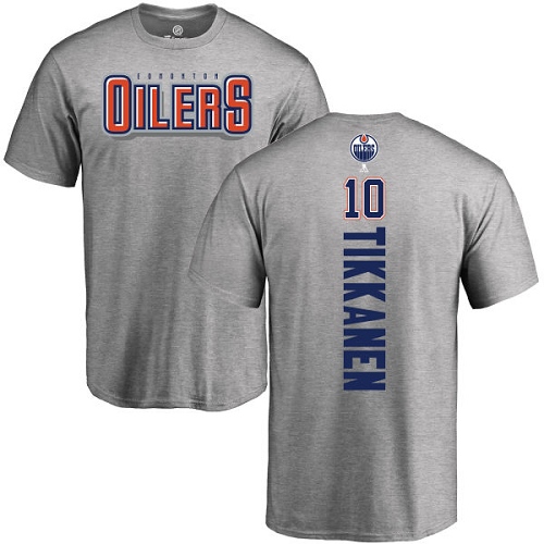 NHL Adidas Edmonton Oilers #10 Esa Tikkanen Ash Backer T-Shirt