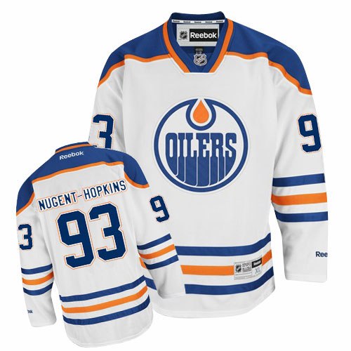 Women's Reebok Edmonton Oilers #93 Ryan Nugent-Hopkins Authentic White Away NHL Jersey