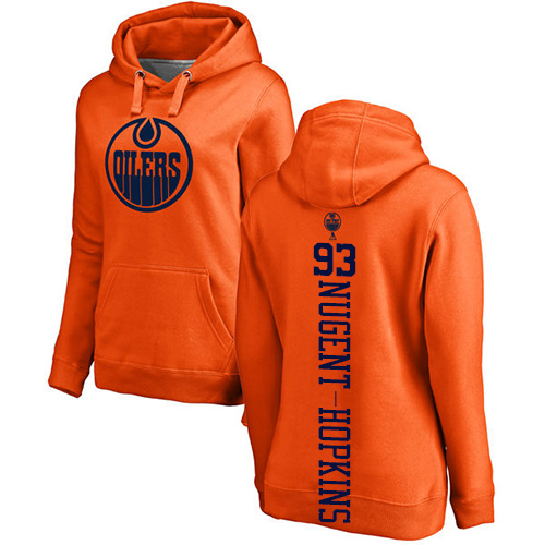 NHL Women's Adidas Edmonton Oilers #93 Ryan Nugent-Hopkins Orange One Color Backer Pullover Hoodie