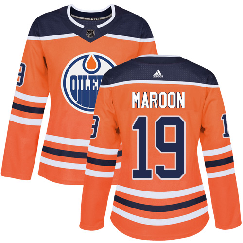 Women's Adidas Edmonton Oilers #19 Patrick Maroon Authentic Orange Home NHL Jersey