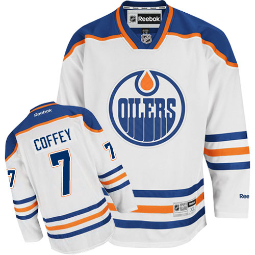 Women's Reebok Edmonton Oilers #7 Paul Coffey Authentic White Away NHL Jersey