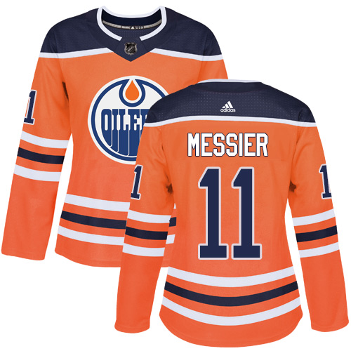 Women's Adidas Edmonton Oilers #11 Mark Messier Authentic Orange Home NHL Jersey