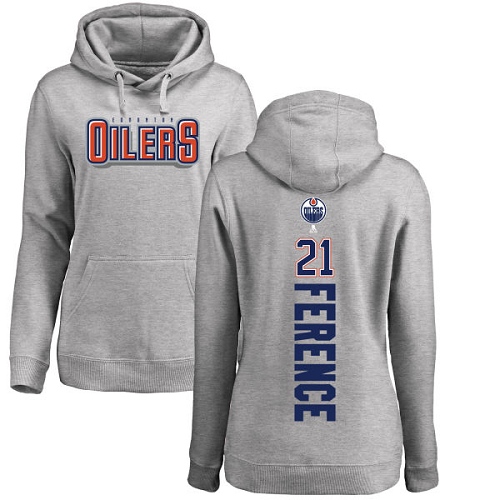 NHL Women's Adidas Edmonton Oilers #21 Andrew Ference Ash Backer Pullover Hoodie