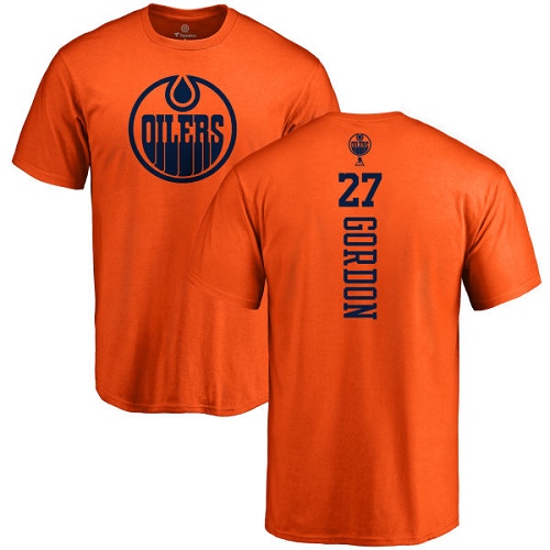 NHL Adidas Edmonton Oilers #27 Boyd Gordon Orange One Color Backer T-Shirt