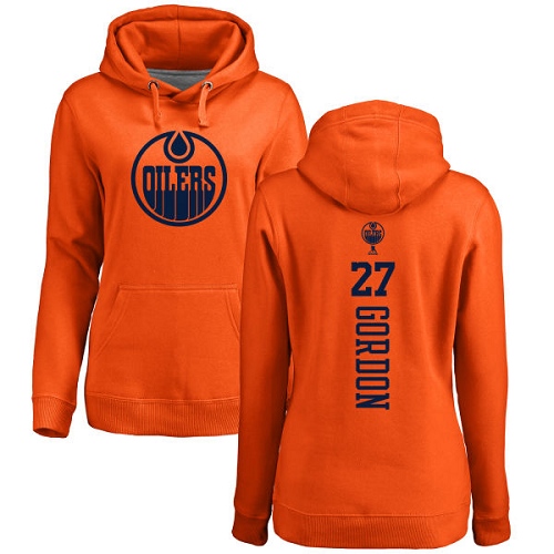 NHL Women's Adidas Edmonton Oilers #27 Boyd Gordon Orange One Color Backer Pullover Hoodie