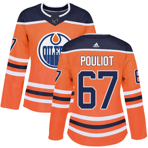 Women's Adidas Edmonton Oilers #67 Benoit Pouliot Authentic Orange Home NHL Jersey