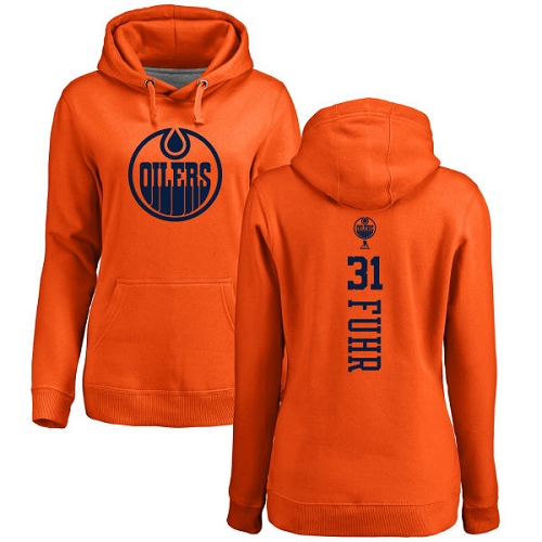 NHL Women's Adidas Edmonton Oilers #31 Grant Fuhr Orange One Color Backer Pullover Hoodie