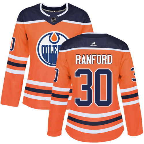 Women's Adidas Edmonton Oilers #30 Bill Ranford Authentic Orange Home NHL Jersey