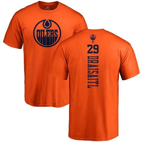 NHL Adidas Edmonton Oilers #29 Leon Draisaitl Orange One Color Backer T-Shirt
