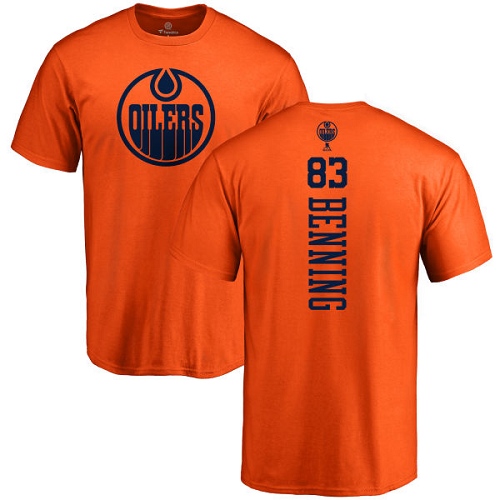 NHL Adidas Edmonton Oilers #83 Matt Benning Orange One Color Backer T-Shirt