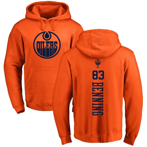 NHL Adidas Edmonton Oilers #83 Matt Benning Orange One Color Backer Pullover Hoodie