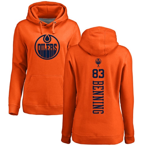 NHL Women's Adidas Edmonton Oilers #83 Matt Benning Orange One Color Backer Pullover Hoodie