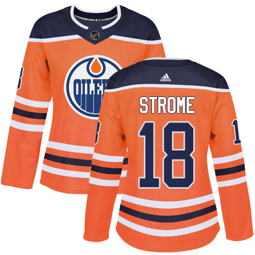 Women's Adidas Edmonton Oilers #18 Ryan Strome Authentic Orange Home NHL Jersey