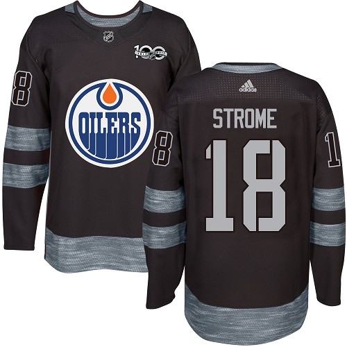 Men's Adidas Edmonton Oilers #18 Ryan Strome Premier Black 1917-2017 100th Anniversary NHL Jersey