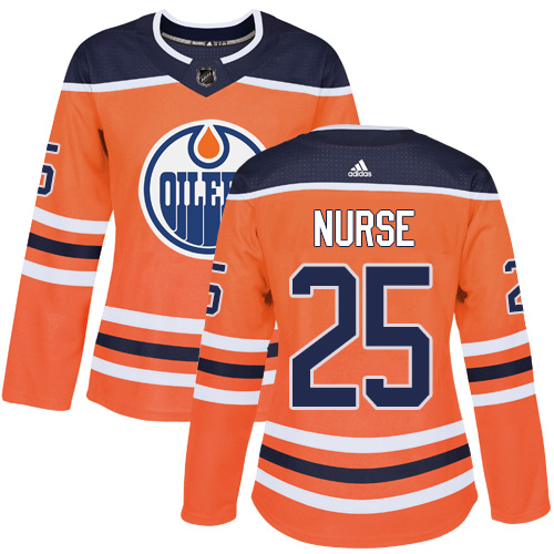 Women's Adidas Edmonton Oilers #25 Darnell Nurse Authentic Orange Home NHL Jersey
