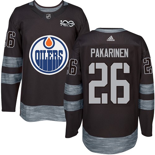 Men's Adidas Edmonton Oilers #26 Iiro Pakarinen Premier Black 1917-2017 100th Anniversary NHL Jersey
