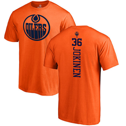 NHL Adidas Edmonton Oilers #36 Jussi Jokinen Orange One Color Backer T-Shirt