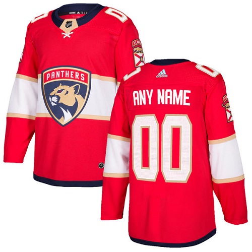 Men's Adidas Florida Panthers Customized Authentic Red Home NHL Jersey