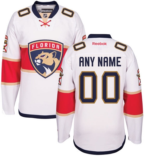 Men's Reebok Florida Panthers Customized Authentic White Away NHL Jersey