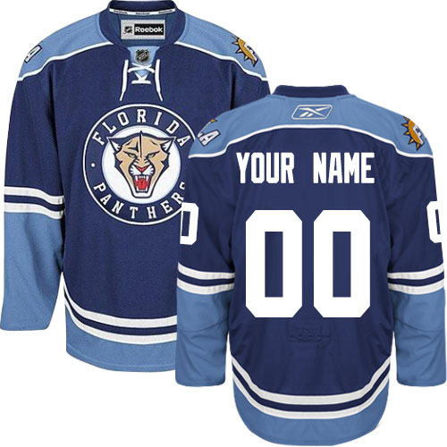 Men's Reebok Florida Panthers Customized Authentic Navy Blue Third NHL Jersey
