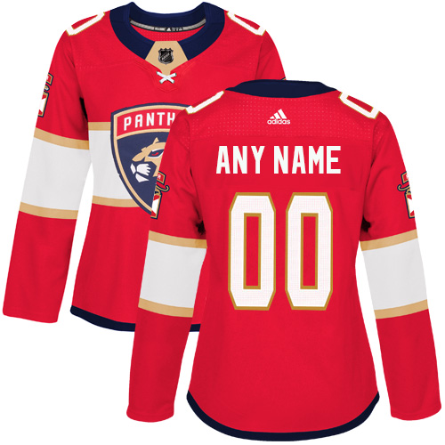 Women's Adidas Florida Panthers Customized Authentic Red Home NHL Jersey