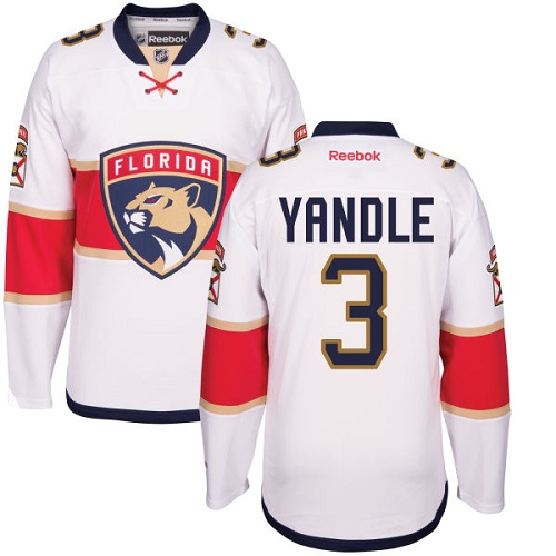 Men's Reebok Florida Panthers #3 Keith Yandle Authentic White Away NHL Jersey