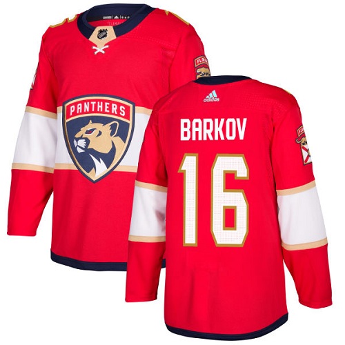 Men's Adidas Florida Panthers #16 Aleksander Barkov Premier Red Home NHL Jersey
