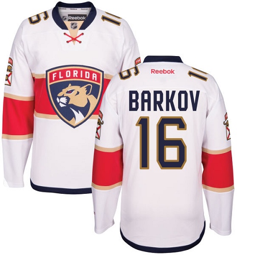 Men's Reebok Florida Panthers #16 Aleksander Barkov Authentic White Away NHL Jersey