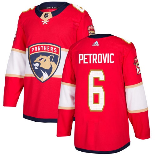 Men's Adidas Florida Panthers #6 Alex Petrovic Premier Red Home NHL Jersey
