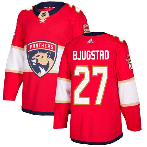 Men's Adidas Florida Panthers #27 Nick Bjugstad Authentic Red Home NHL Jersey