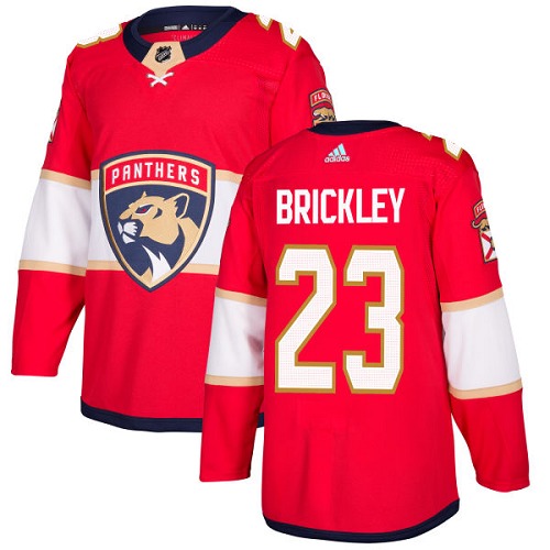 Men's Adidas Florida Panthers #23 Connor Brickley Authentic Red Home NHL Jersey