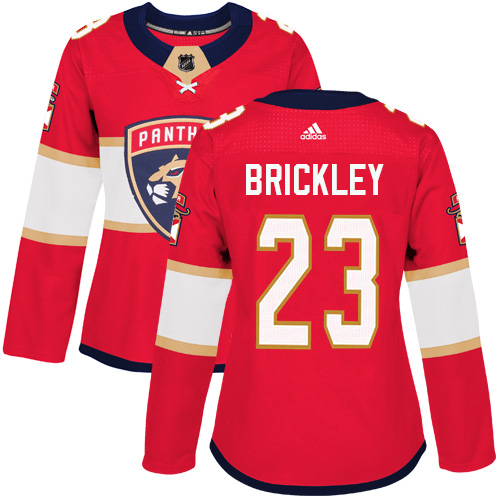 Women's Adidas Florida Panthers #23 Connor Brickley Authentic Red Home NHL Jersey