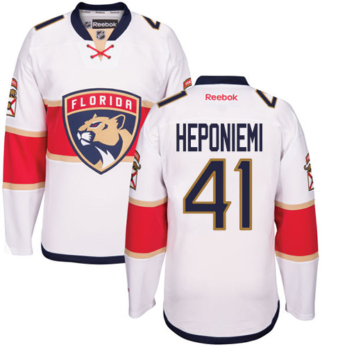 Men's Reebok Florida Panthers #41 Aleksi Heponiemi Authentic White Away NHL Jersey