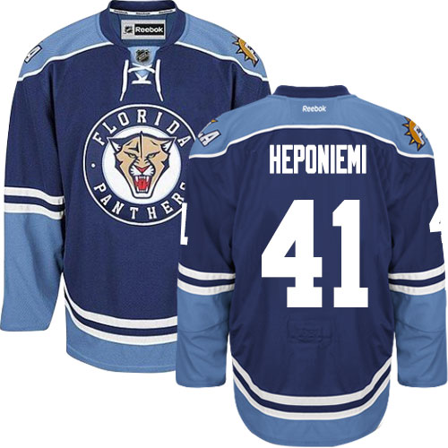 Men's Reebok Florida Panthers #41 Aleksi Heponiemi Authentic Navy Blue Third NHL Jersey