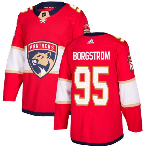 Men's Adidas Florida Panthers #95 Henrik Borgstrom Authentic Red Home NHL Jersey