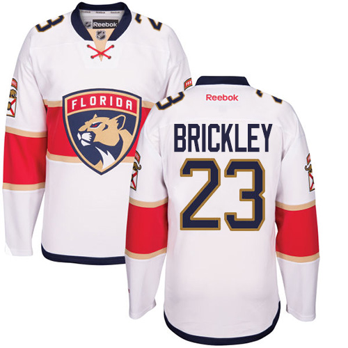Youth Reebok Florida Panthers #23 Connor Brickley Authentic White Away NHL Jersey