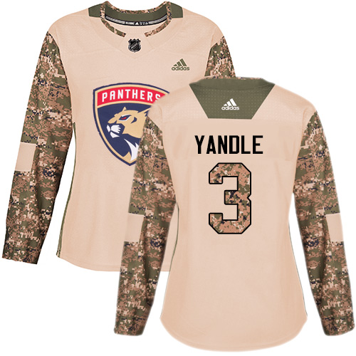 Women's Adidas Florida Panthers #3 Keith Yandle Authentic Camo Veterans Day Practice NHL Jersey