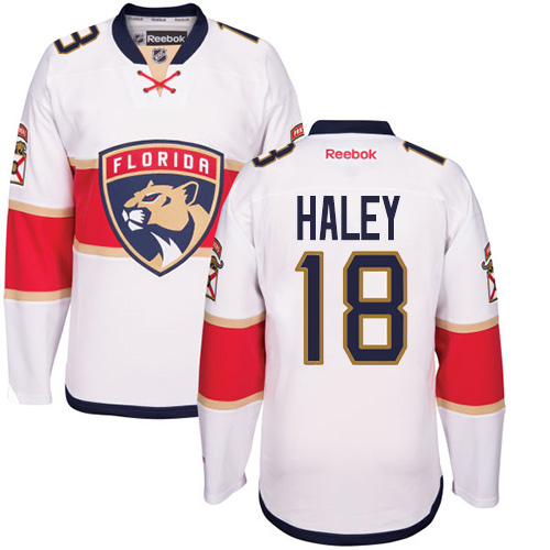 Youth Reebok Florida Panthers #18 Micheal Haley Authentic White Away NHL Jersey