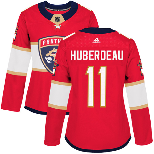 Women's Adidas Florida Panthers #11 Jonathan Huberdeau Authentic Red Home NHL Jersey