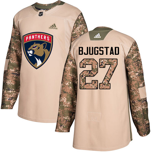 Youth Adidas Florida Panthers #27 Nick Bjugstad Authentic Camo Veterans Day Practice NHL Jersey