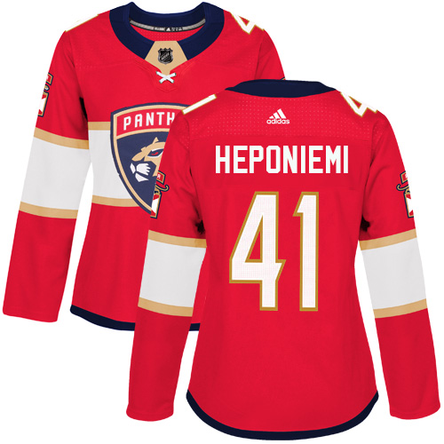 Women's Adidas Florida Panthers #41 Aleksi Heponiemi Authentic Red Home NHL Jersey