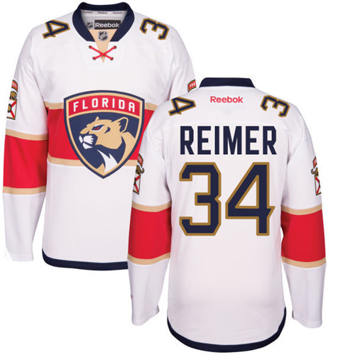 Youth Reebok Florida Panthers #34 James Reimer Authentic White Away NHL Jersey