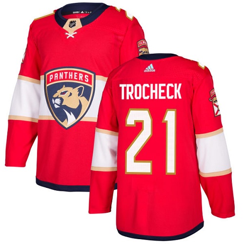 Youth Adidas Florida Panthers #21 Vincent Trocheck Authentic Red Home NHL Jersey