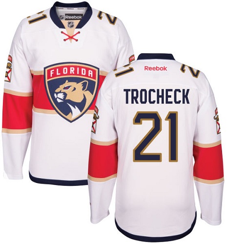 Women's Reebok Florida Panthers #21 Vincent Trocheck Authentic White Away NHL Jersey