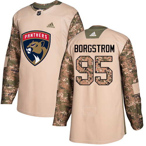 Youth Adidas Florida Panthers #95 Henrik Borgstrom Authentic Camo Veterans Day Practice NHL Jersey