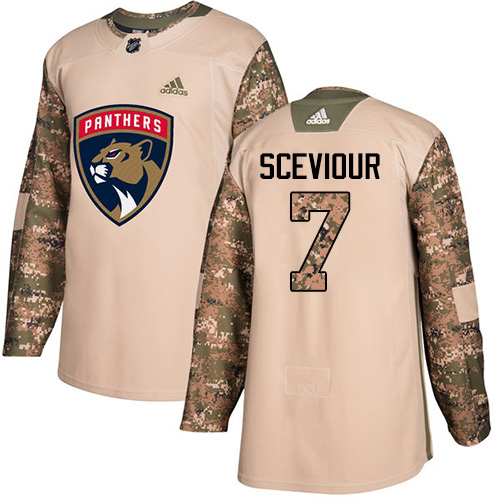 Men's Adidas Florida Panthers #7 Colton Sceviour Authentic Camo Veterans Day Practice NHL Jersey